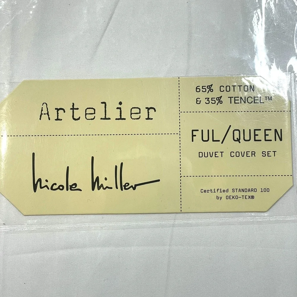 Nicole Miller Artelier Cotton Tencel Queen 3-Piece Duvet Plus Two Shams NWT